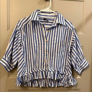Blue and White Striped Shirt